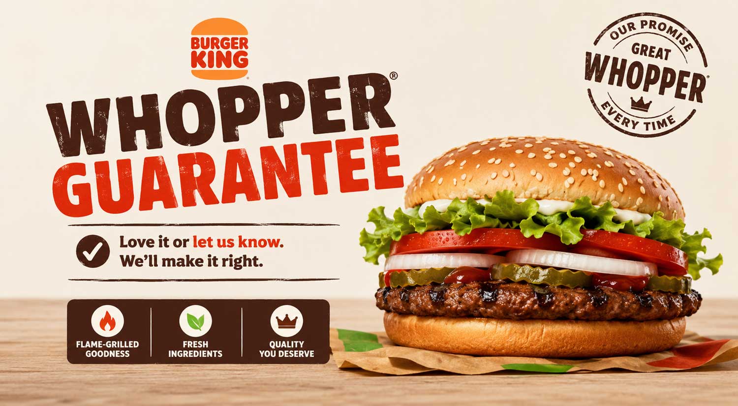 Burger King Whopper Guarantee Gets a Major Update After Customer Feedback