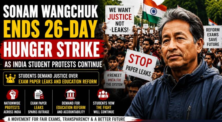 Sonam Wangchuk Ends Hunger Strike as India Student Protests Grow Over Education Reform