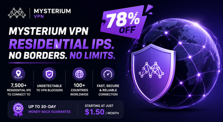 Mysterium VPN Offer Get 78% Off Residential IPs No Borders No Limits
