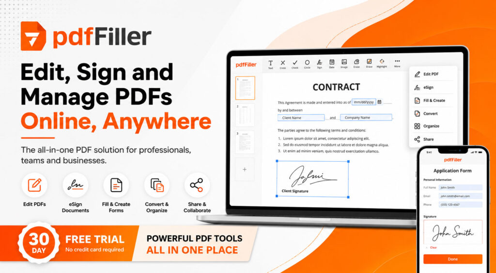 PDFFiller Deal: Edit, Sign and Manage PDF Documents Online