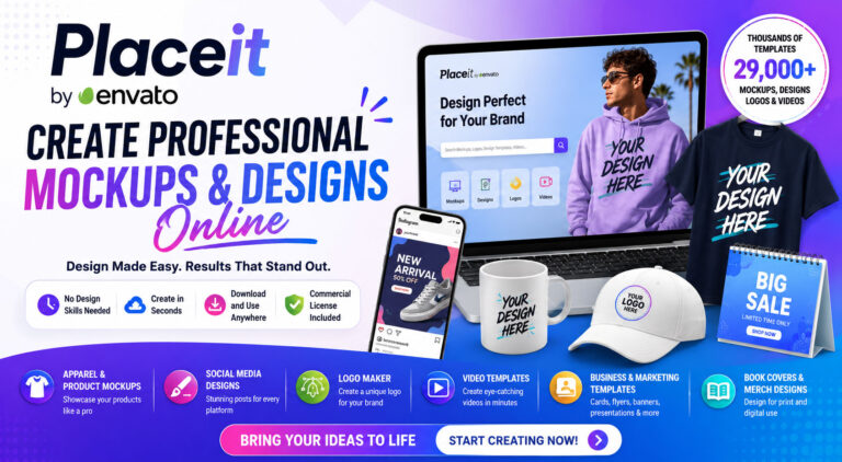 Placeit by Envato Create Professional Mockups and Designs Online