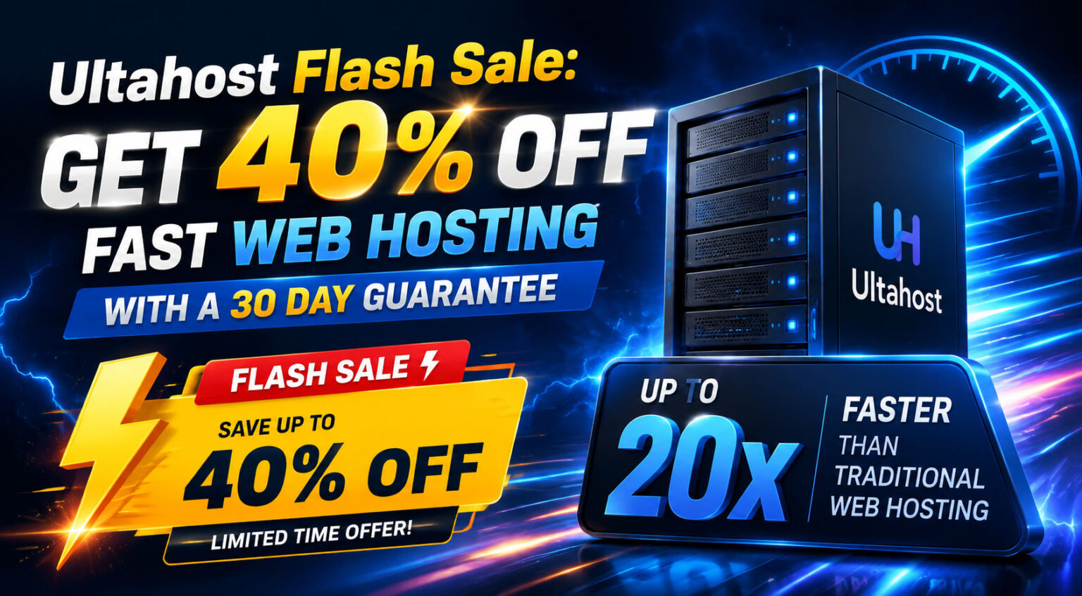 Ultahost Flash Sale Get 40% Off Fast Web Hosting with a 30 Day Guarantee